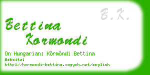 bettina kormondi business card
